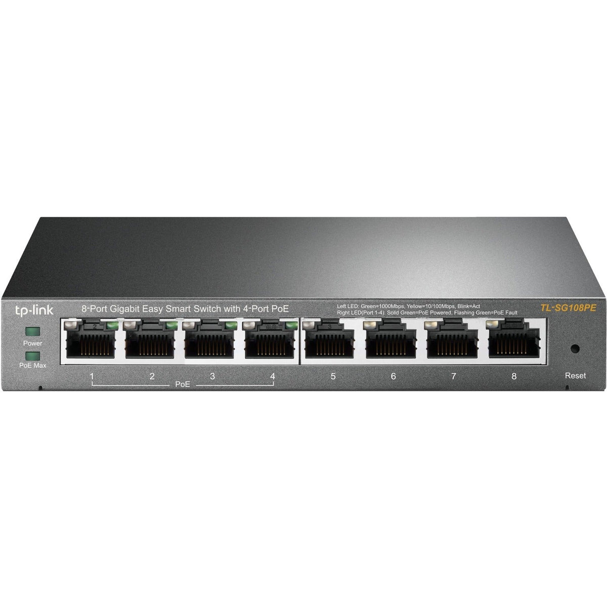 TP-Link 8-port Gigabit Easy Smart Switch with 4-port PoE - Grey