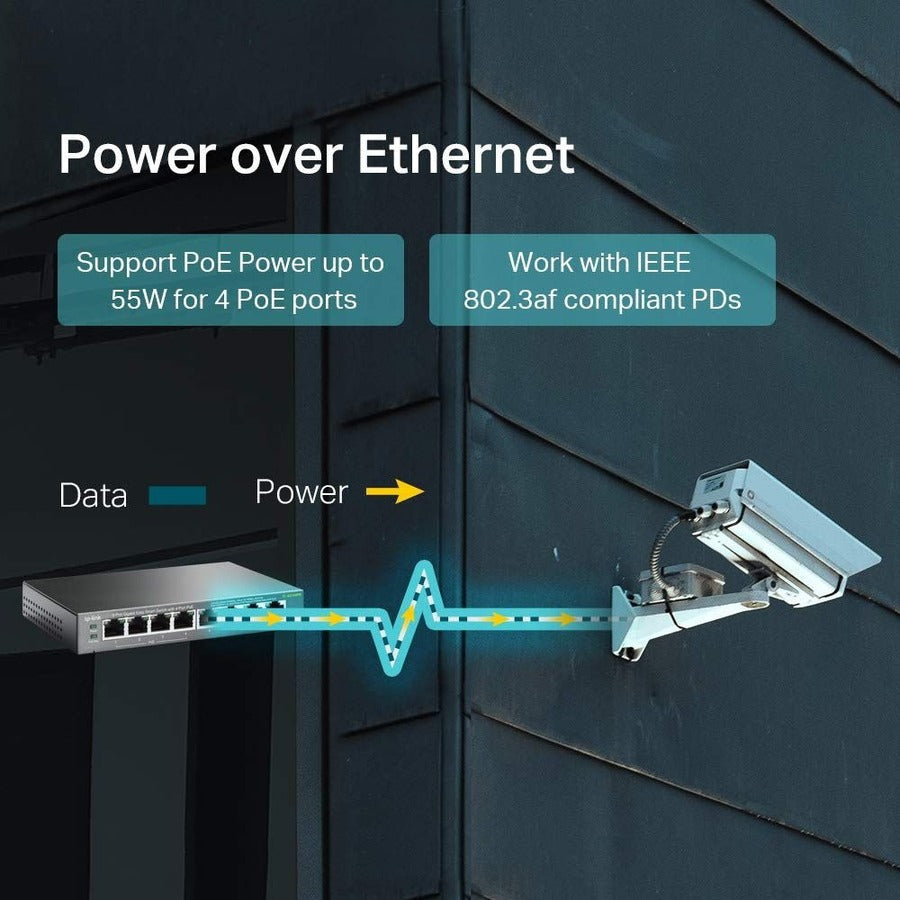 TP-Link 8-port Gigabit Easy Smart Switch with 4-port PoE - Grey
