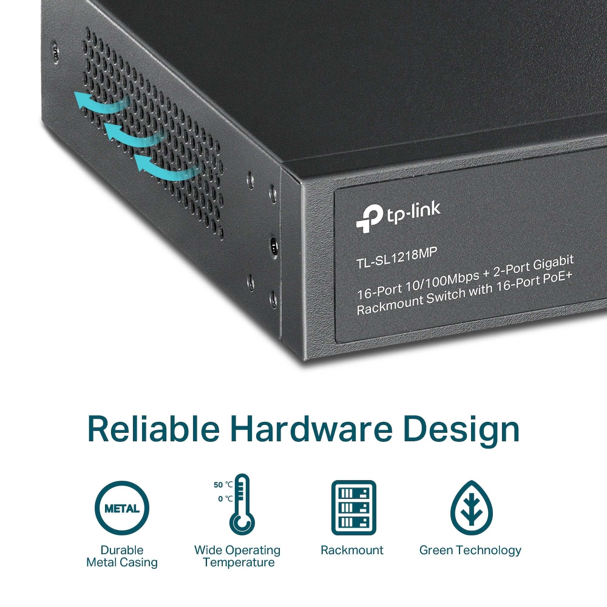 TP-Link Mbps + Gigabit Unmanaged PoE Switch