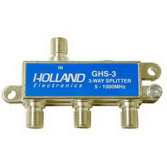 Holland Electronics 7-ohm 3-Way Digital Cable Splitter-Silver