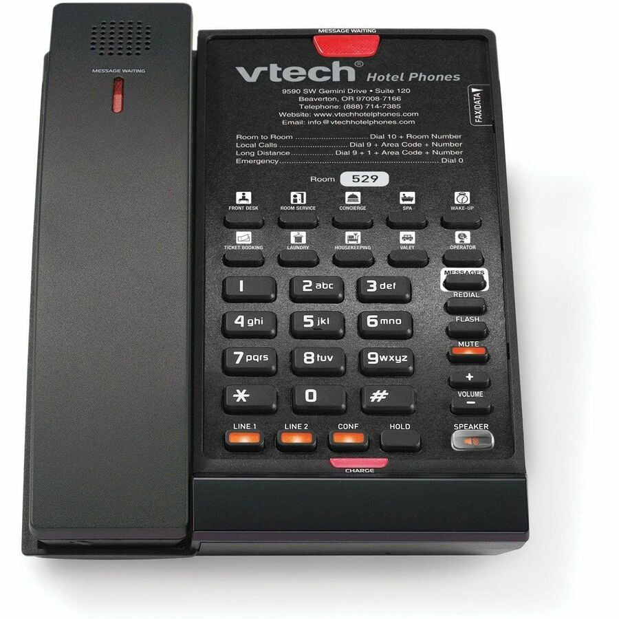 VTech 2-Line Contemporary Analog Cordless Phone with Battery Backup