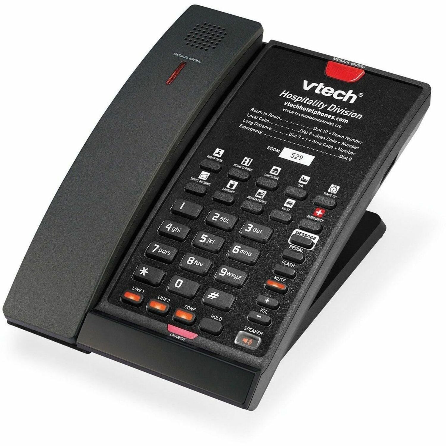 VTech 2-Line Contemporary Analog Cordless Phone with Battery Backup