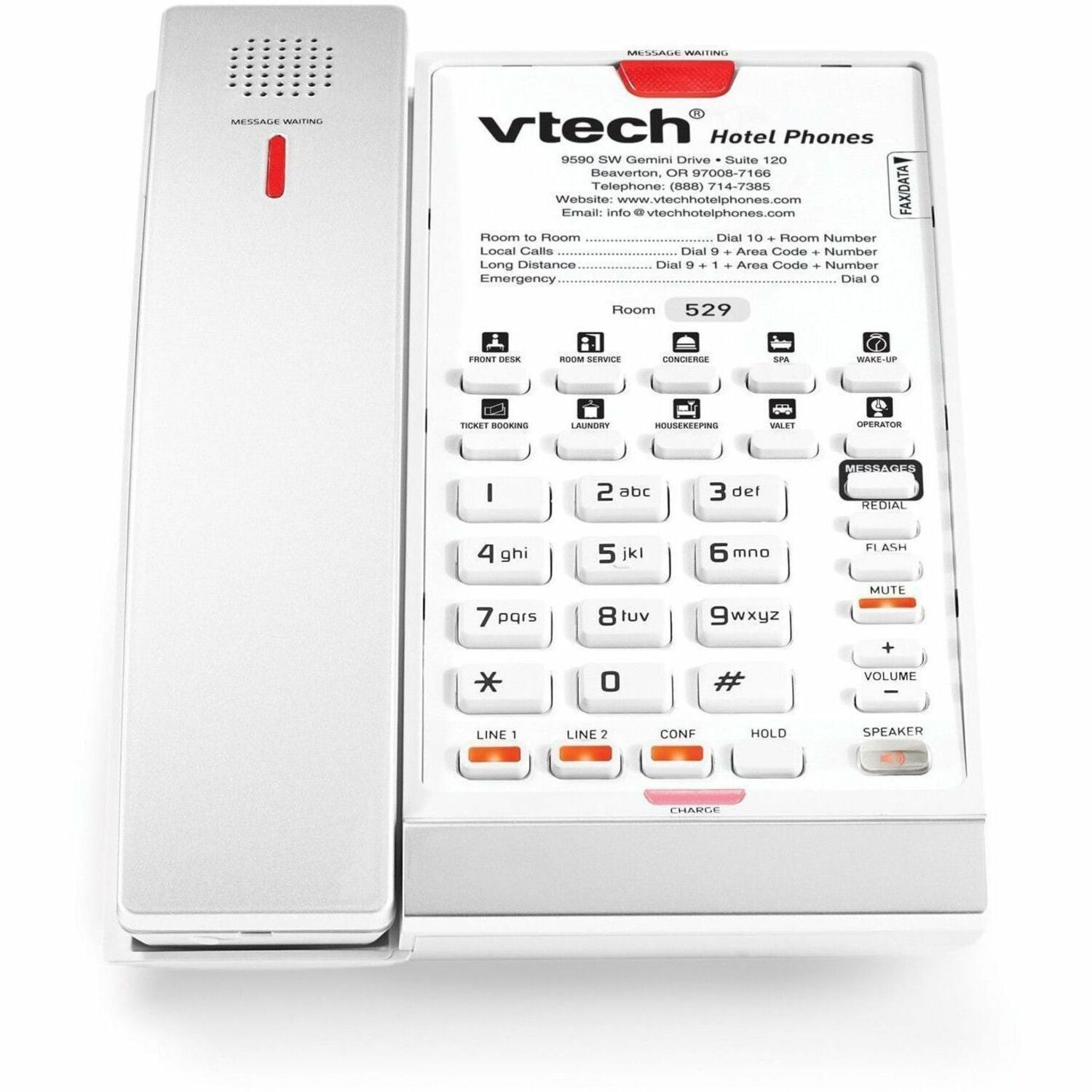 VTech 2-Line Contemporary Analog Cordless Phone with Battery Backup
