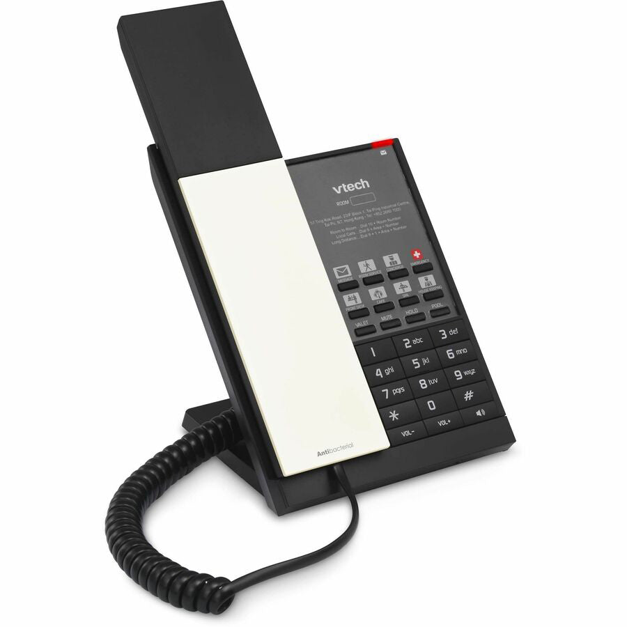 VTECH Hospitality NG-S3211 1-Line SIP Corded Phone, 10 Programmable Speed Dials (2 fixed)- Pearl & Black