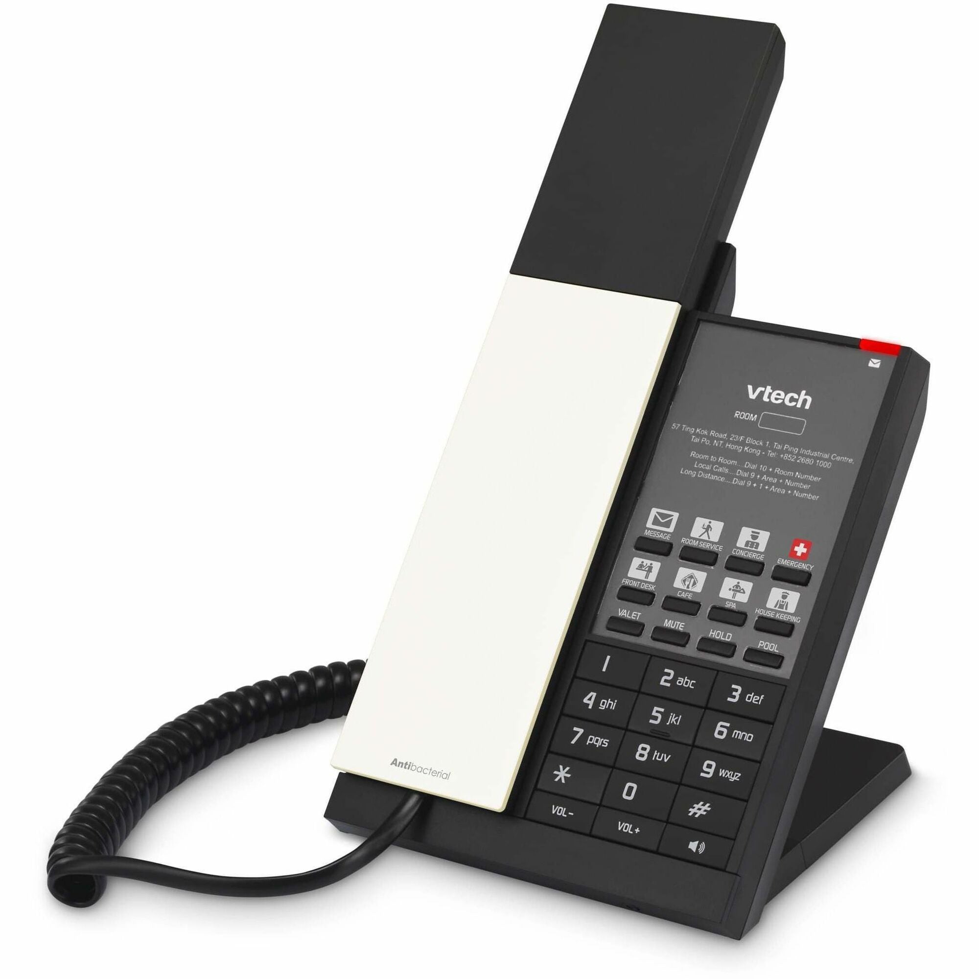 VTECH Hospitality NG-S3211 1-Line SIP Corded Phone, 10 Programmable Speed Dials (2 fixed)- Silver & Black