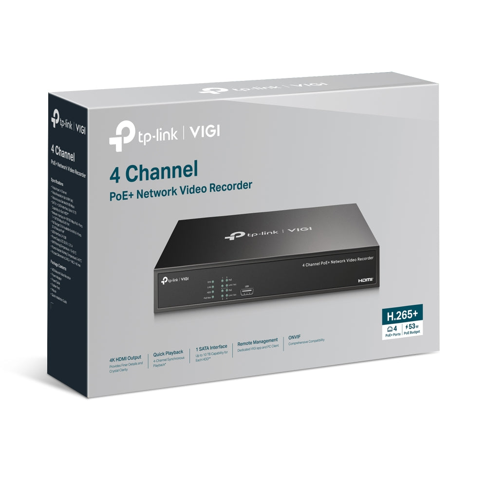 TP-Link VIGI 4 Channel PoE Network Video Recorder