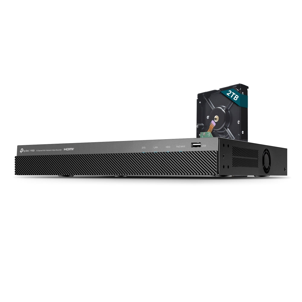 TP-Link VIGI 8 Channel PoE+ Network Video Recorder - 2TB HDD