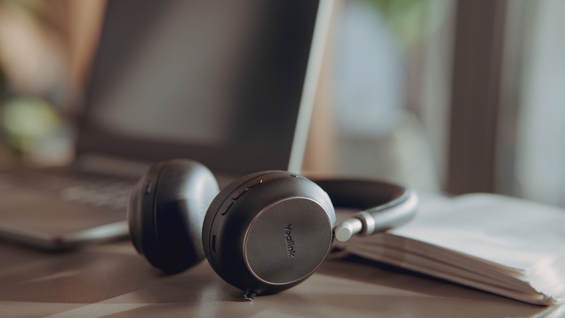 Load video: Yealink BH76 Bluetooth Over-the-Ear Headset - UC - USBC